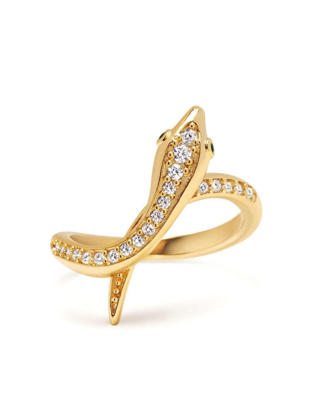 Nialaya Jewelry crystal-embellished snake ring - Gold von Nialaya Jewelry