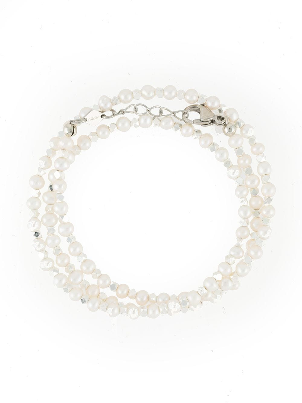 Nialaya Jewelry double-layer pearl bracelet - White von Nialaya Jewelry