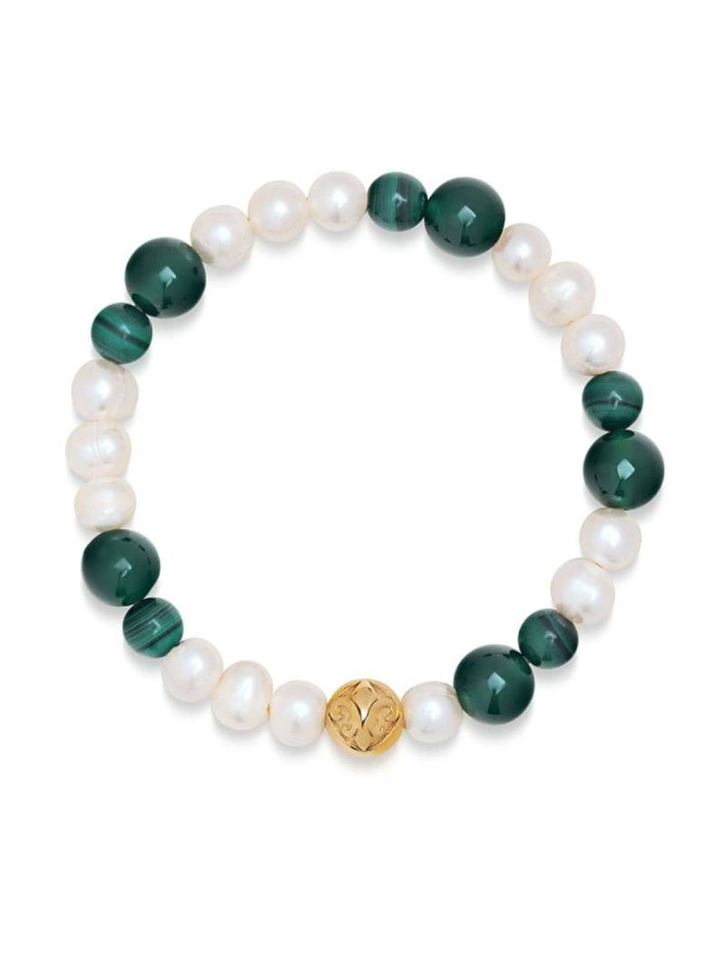 Nialaya Jewelry engraved-detail pearl bracelet - Green von Nialaya Jewelry