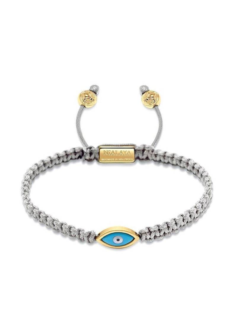 Nialaya Jewelry evil eye-charm braided bracelet - Grey von Nialaya Jewelry