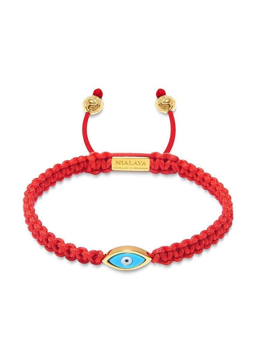 Nialaya Jewelry evil eye-charm braided bracelet - Red von Nialaya Jewelry