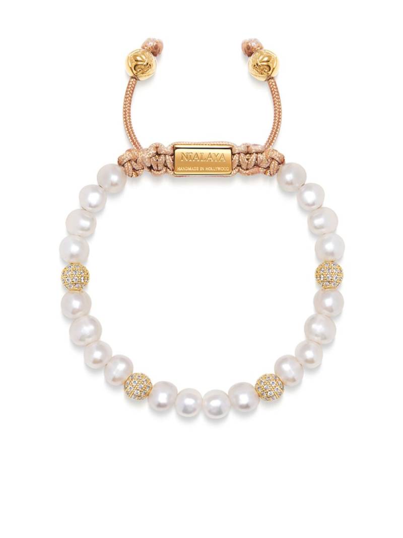 Nialaya Jewelry freshwater pearl beaded bracelet - White von Nialaya Jewelry