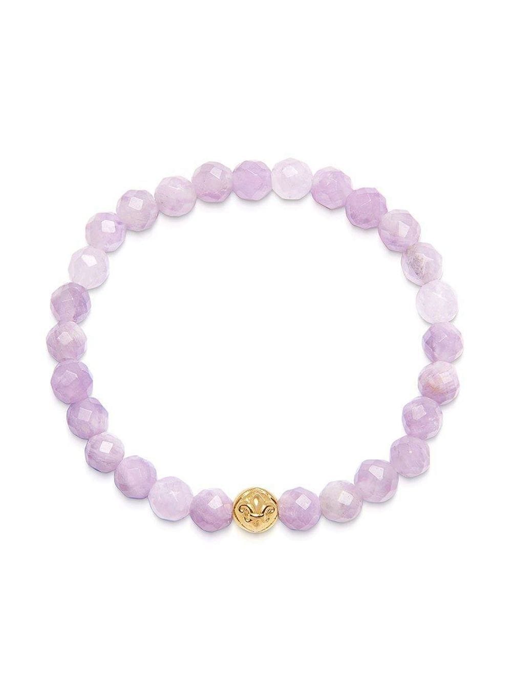 Nialaya Jewelry logo-bead amethyst stone bracelet - Purple von Nialaya Jewelry