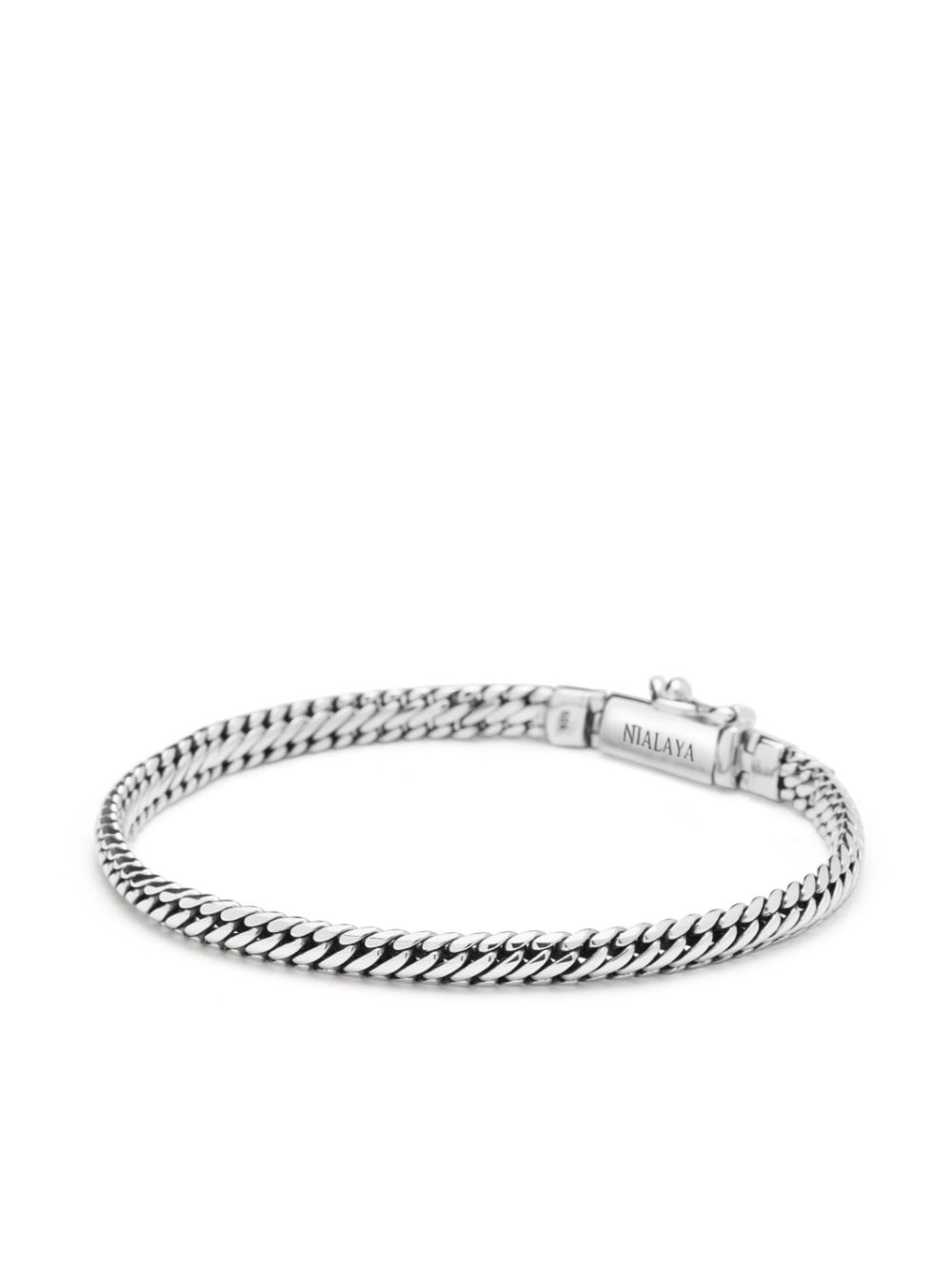 Nialaya Jewelry logo-engraved chain bracelet - Silver von Nialaya Jewelry