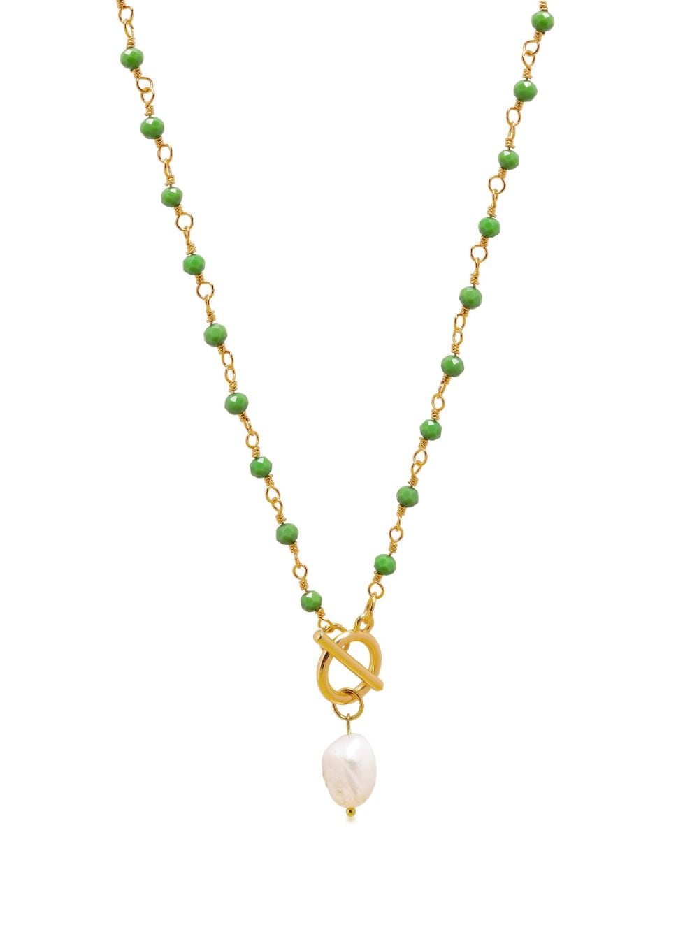 Nialaya Jewelry pearl-pendant wrap necklace - Green von Nialaya Jewelry