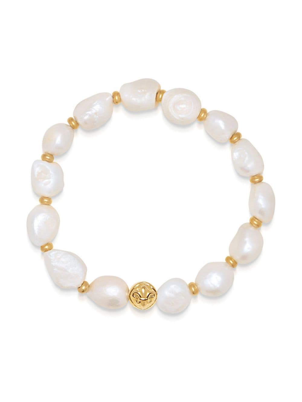 Nialaya Jewelry pearl polished bracelet - Gold von Nialaya Jewelry