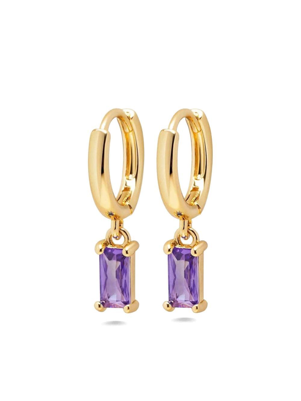 Nialaya Jewelry sterling silver zirconia-charm huggie earrings - Purple von Nialaya Jewelry