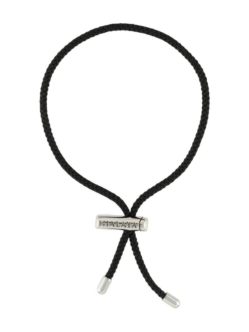 Nialaya Jewelry string engraved-logo bracelet - Black von Nialaya Jewelry