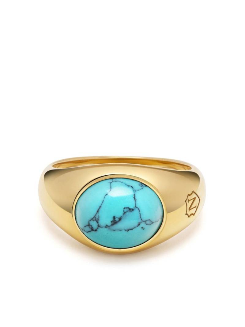 Nialaya Jewelry turquoise oval signet ring - Gold von Nialaya Jewelry