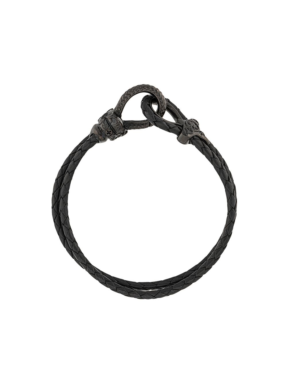 Nialaya Jewelry wrap-around leather bracelet - Black von Nialaya Jewelry