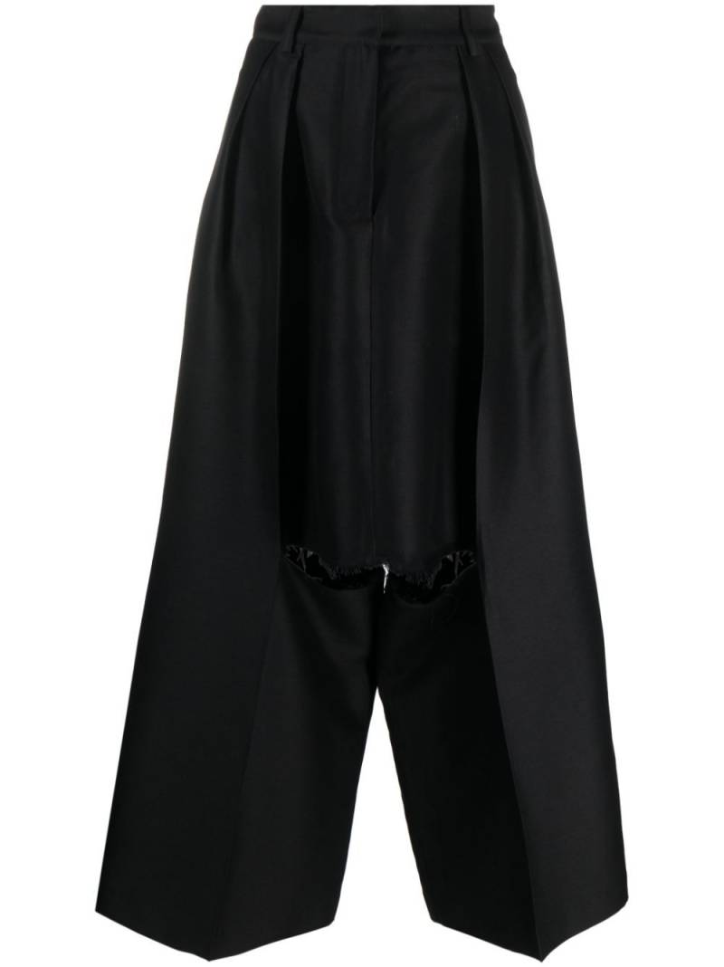 Niccolò Pasqualetti Brezza layered wide-leg trousers - Black von Niccolò Pasqualetti