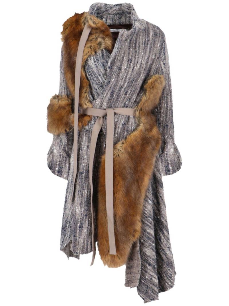 Niccolò Pasqualetti faux fur-trim coat - Neutrals von Niccolò Pasqualetti