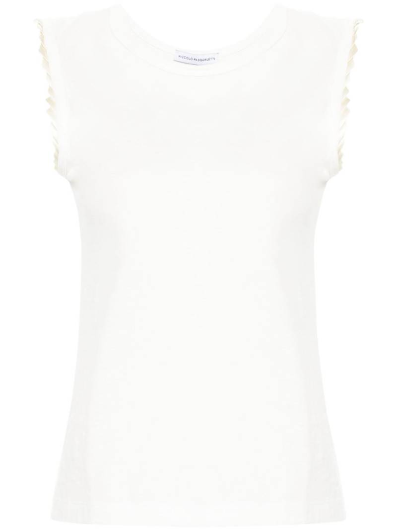 Niccolò Pasqualetti pleat-detail cotton top - White von Niccolò Pasqualetti