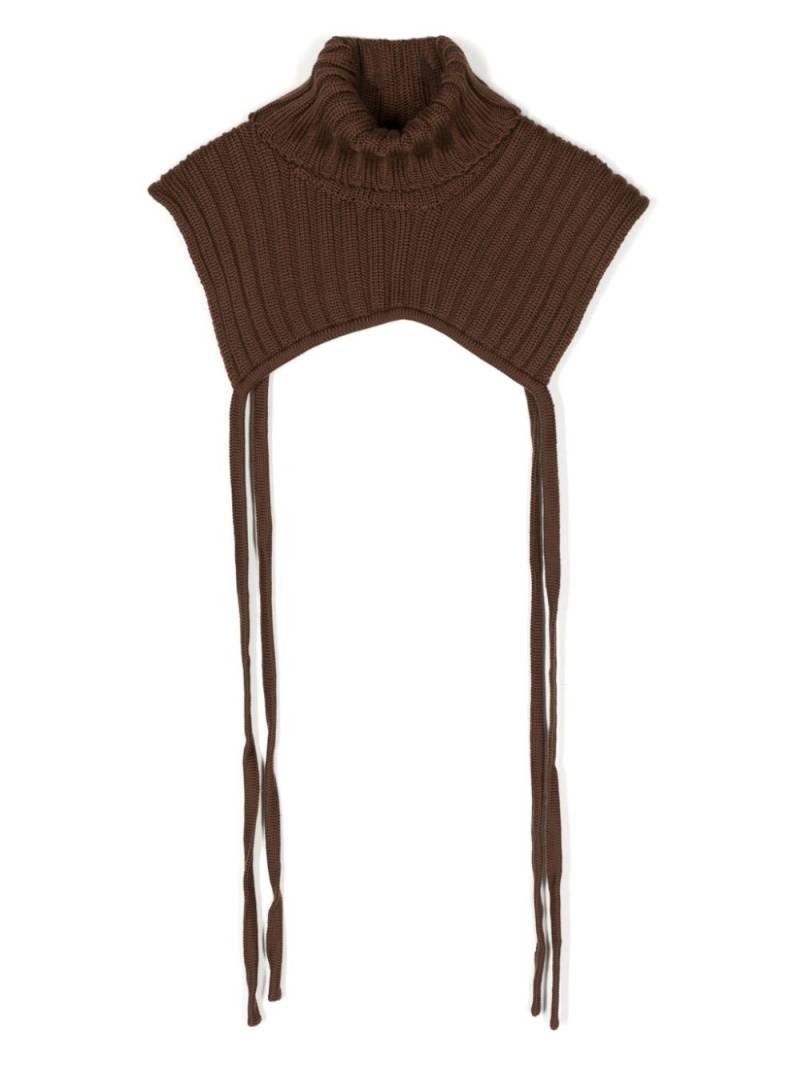 Niccolò Pasqualetti roll-neck ribbed-knit shrug - Brown von Niccolò Pasqualetti