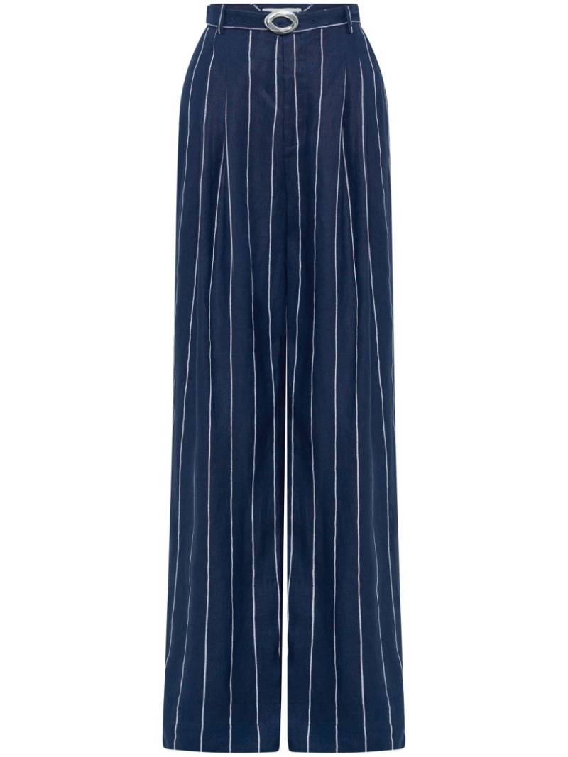 Nicholas Calista flared linen trousers - Blue von Nicholas