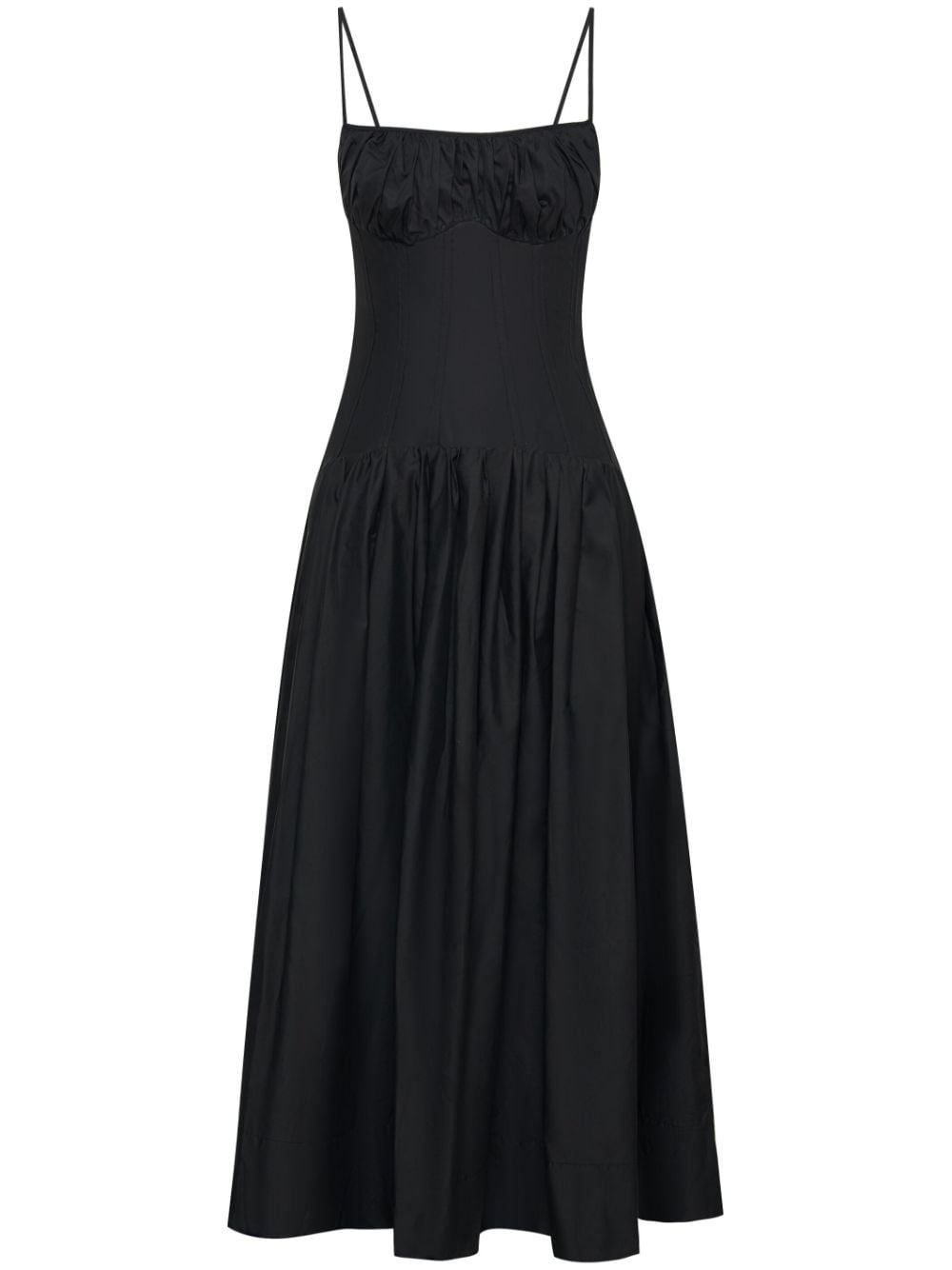 Nicholas Dolma fluted midi dress - Black von Nicholas