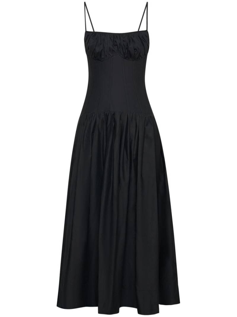 Nicholas Dolma fluted midi dress - Black von Nicholas