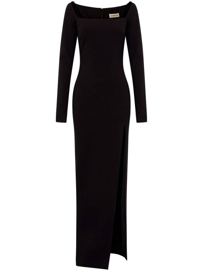 Nicholas Kearna long-sleeve long dress - Black von Nicholas