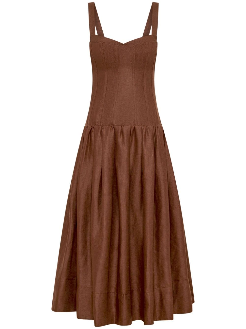 Nicholas Makenna linen dress - Brown von Nicholas