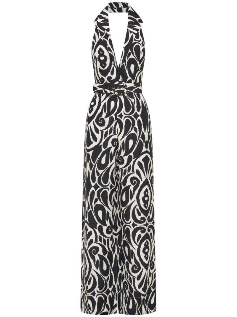 Nicholas Stephania Inez-print jumpsuit - Black von Nicholas