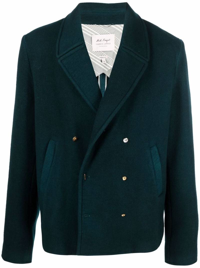 Nick Fouquet double-breasted fitted peacoat - Green von Nick Fouquet