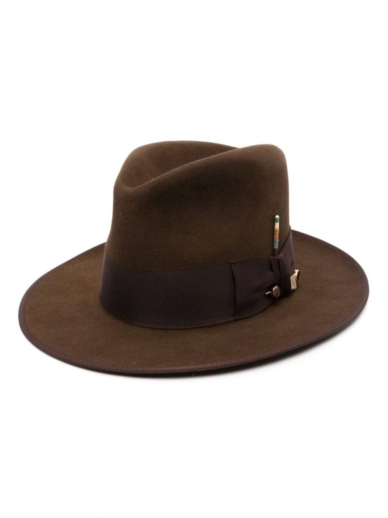 Nick Fouquet matchstick-detail fedora hat - Brown von Nick Fouquet