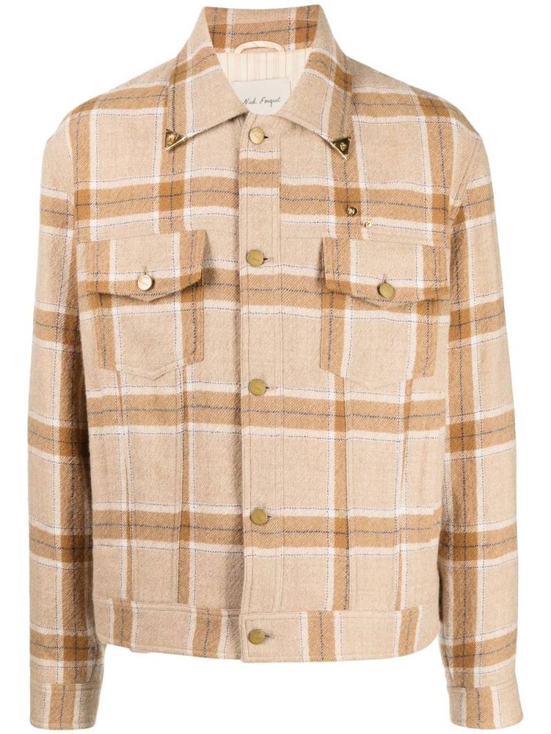 Nick Fouquet plaid-check print shirt jacket - Brown von Nick Fouquet