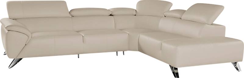 Nicoletti Home Ecksofa, Breite 285cm, mit verstellbarer Kopfstütze, Ottomane links oder rechts von Nicoletti Home