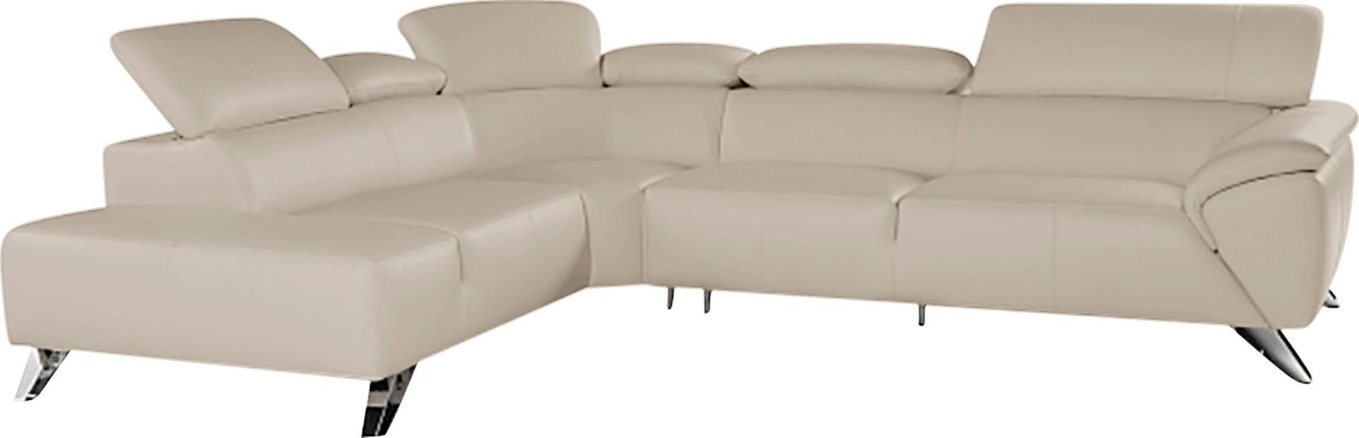 Nicoletti Home Ecksofa, Breite 285cm, mit verstellbarer Kopfstütze, Ottomane links oder rechts von Nicoletti Home