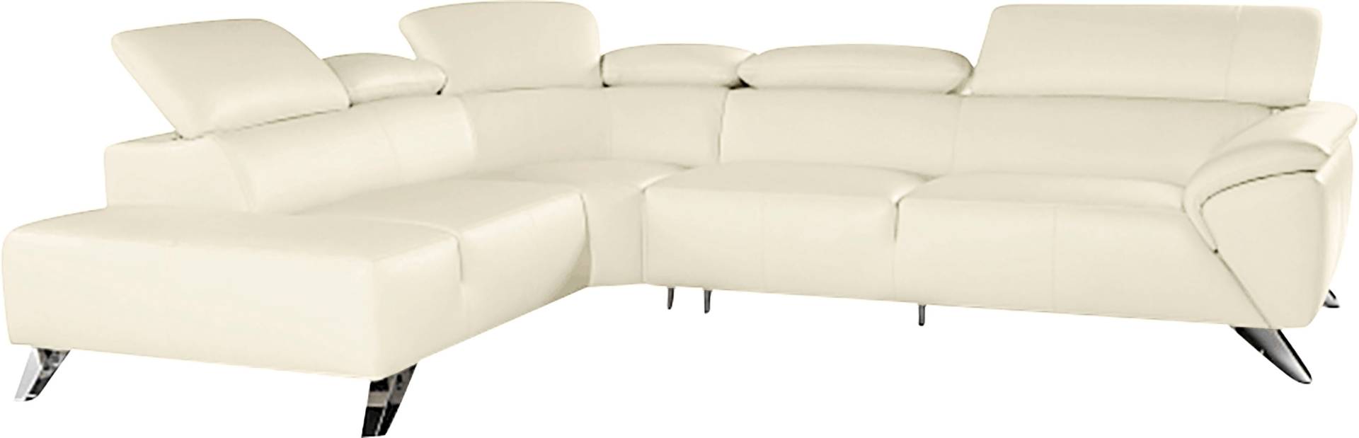 Nicoletti Home Ecksofa, Breite 285cm, mit verstellbarer Kopfstütze, Ottomane links oder rechts von Nicoletti Home