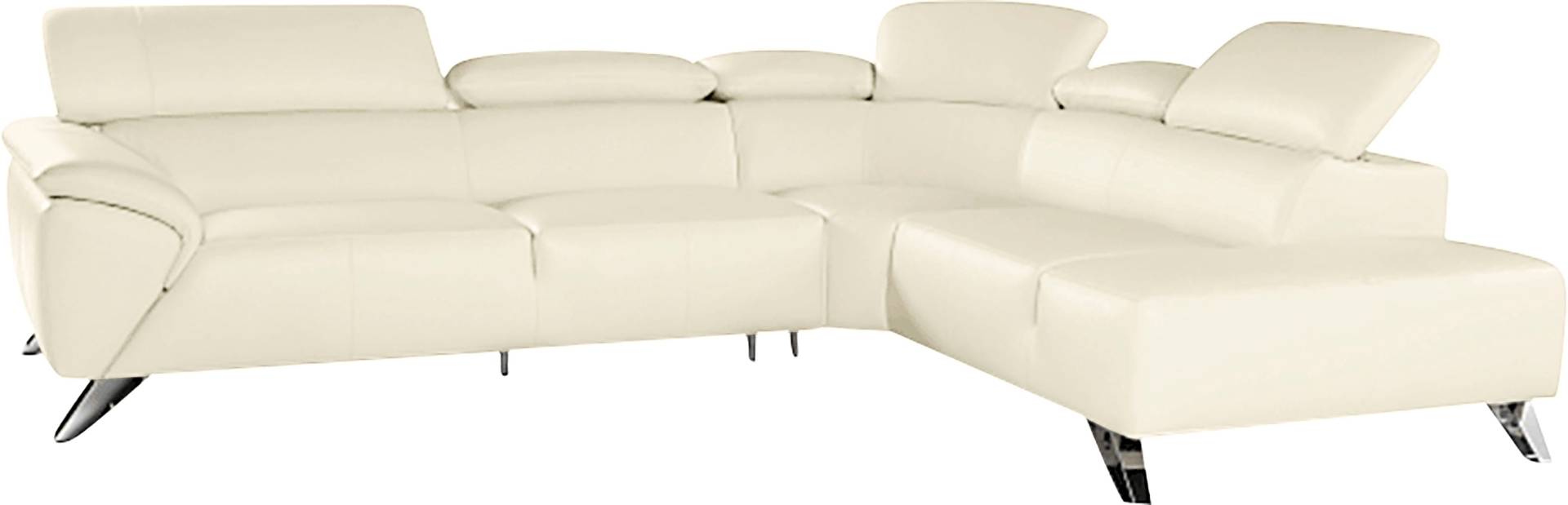 Nicoletti Home Ecksofa, Breite 285cm, mit verstellbarer Kopfstütze, Ottomane links oder rechts von Nicoletti Home