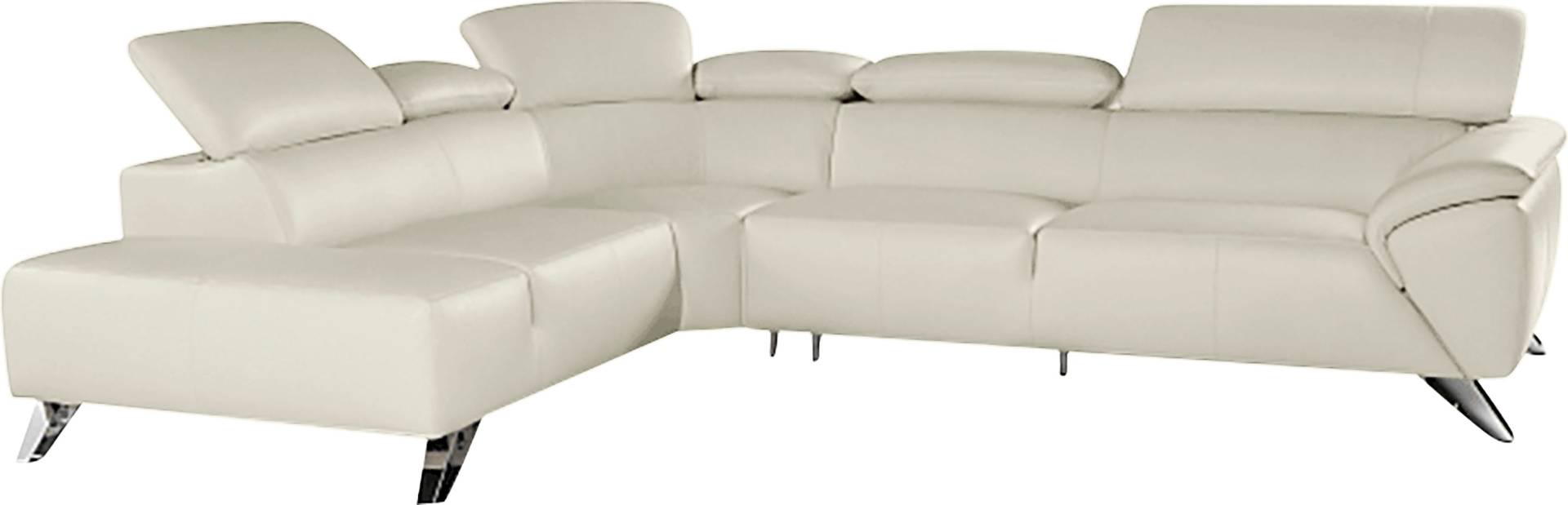 Nicoletti Home Ecksofa, Breite 285cm, mit verstellbarer Kopfstütze, Ottomane links oder rechts von Nicoletti Home