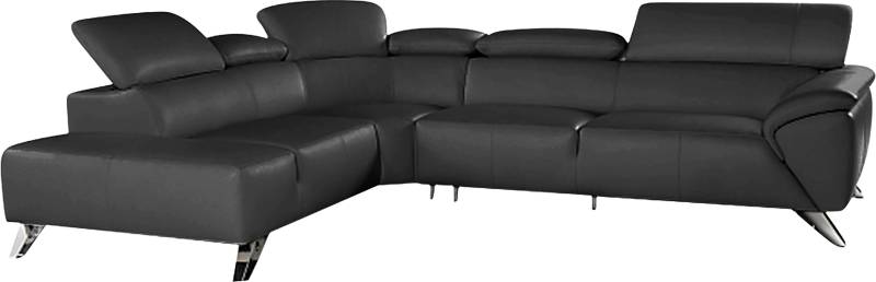 Nicoletti Home Ecksofa, Breite 285cm, mit verstellbarer Kopfstütze, Ottomane links oder rechts von Nicoletti Home