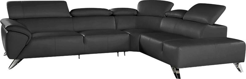 Nicoletti Home Ecksofa, Breite 285cm, mit verstellbarer Kopfstütze, Ottomane links oder rechts von Nicoletti Home