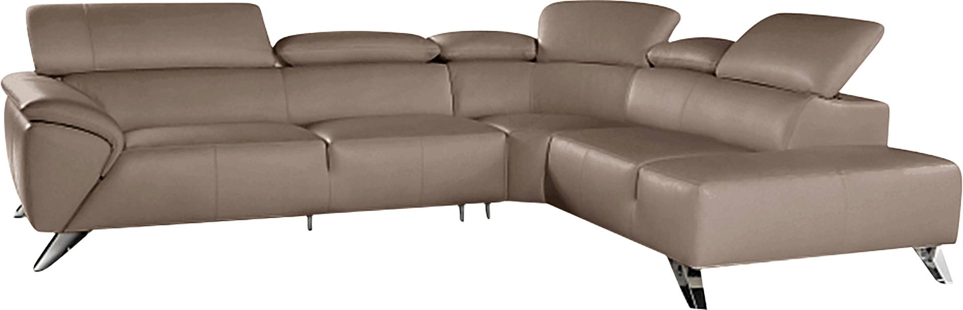 Nicoletti Home Ecksofa, Breite 285cm, mit verstellbarer Kopfstütze, Ottomane links oder rechts von Nicoletti Home