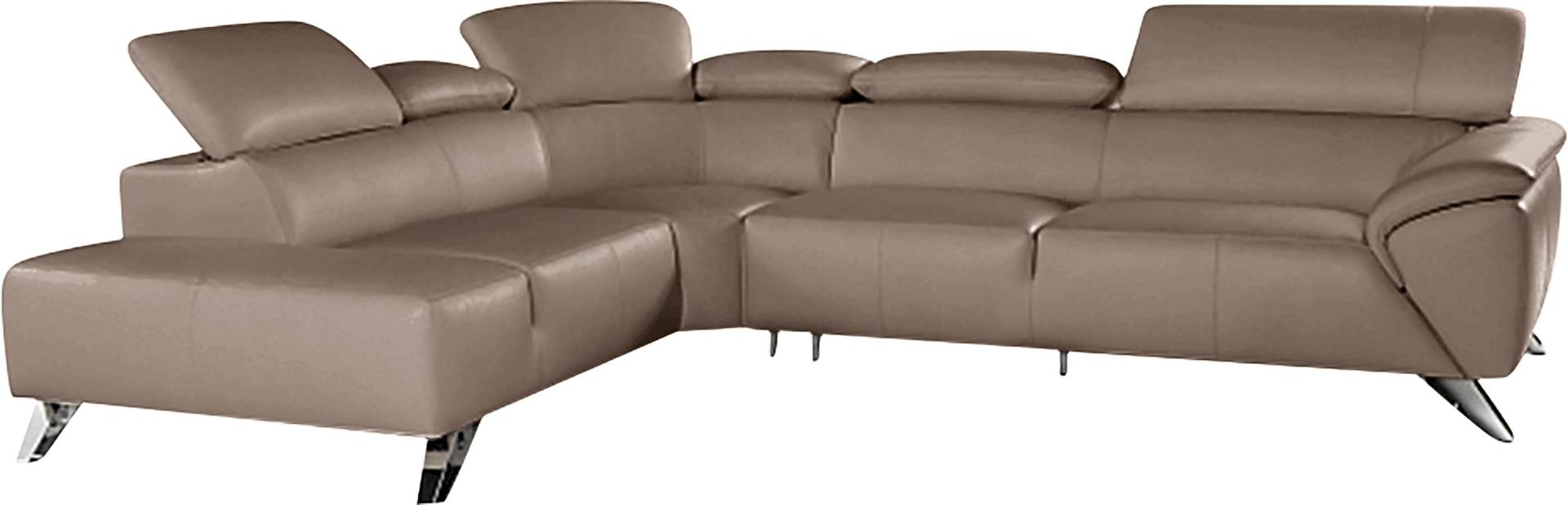 Nicoletti Home Ecksofa, Breite 285cm, mit verstellbarer Kopfstütze, Ottomane links oder rechts von Nicoletti Home