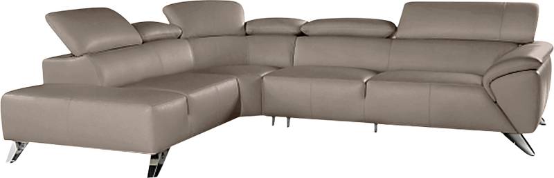 Nicoletti Home Ecksofa, Breite 285cm, mit verstellbarer Kopfstütze, Ottomane links oder rechts von Nicoletti Home