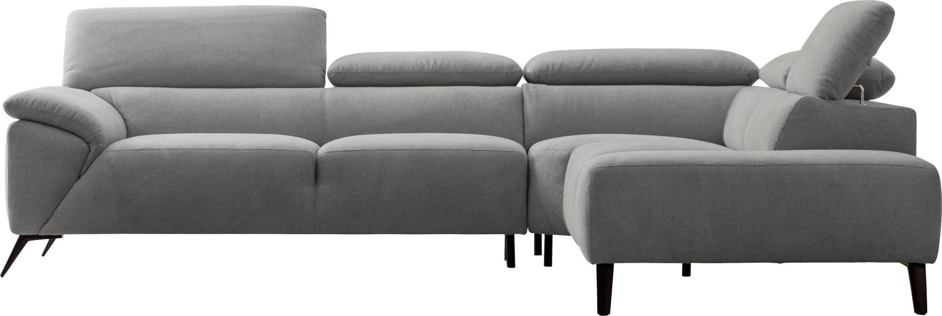 Nicoletti Home Ecksofa, Breite 287 cm, verstellbare Kopfstütze, Ottomane links oder rechts von Nicoletti Home