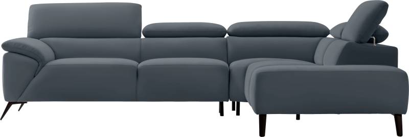 Nicoletti Home Ecksofa, Breite 287 cm, verstellbare Kopfstütze, Ottomane links oder rechts von Nicoletti Home