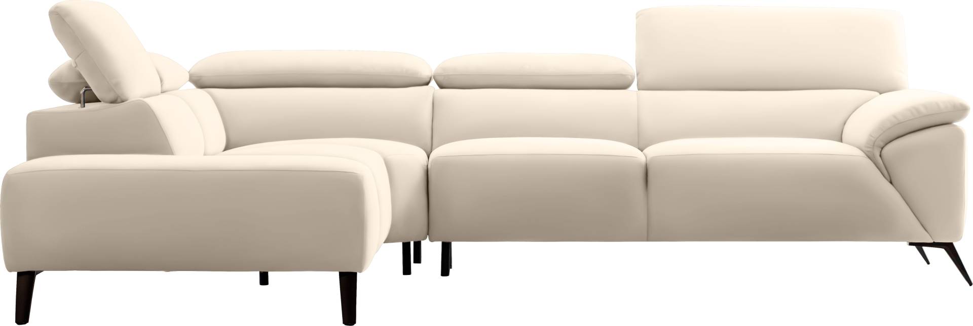 Nicoletti Home Ecksofa, Breite 287 cm, verstellbare Kopfstütze, Ottomane links oder rechts von Nicoletti Home