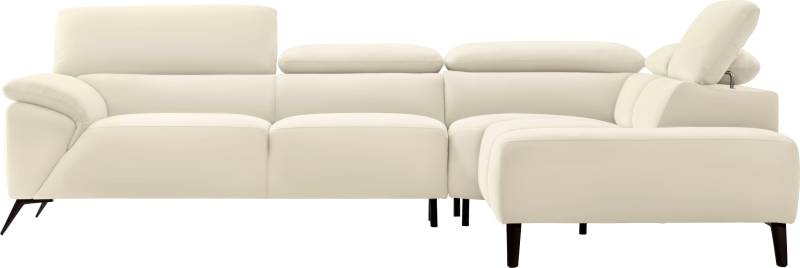 Nicoletti Home Ecksofa, Breite 287 cm, verstellbare Kopfstütze, Ottomane links oder rechts von Nicoletti Home