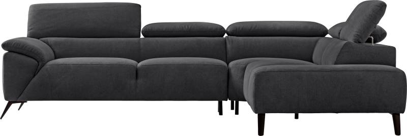 Nicoletti Home Ecksofa, Breite 287 cm, verstellbare Kopfstütze, Ottomane links oder rechts von Nicoletti Home