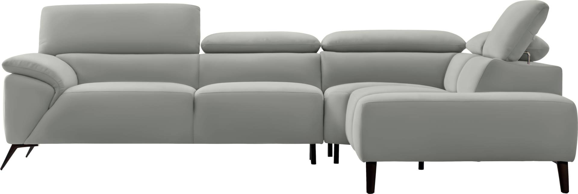 Nicoletti Home Ecksofa, Breite 287 cm, verstellbare Kopfstütze, Ottomane links oder rechts von Nicoletti Home