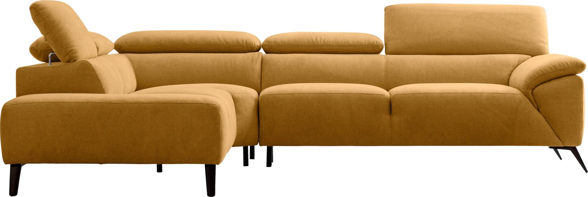 Nicoletti Home Ecksofa, Breite 287 cm, verstellbare Kopfstütze, Ottomane links oder rechts von Nicoletti Home