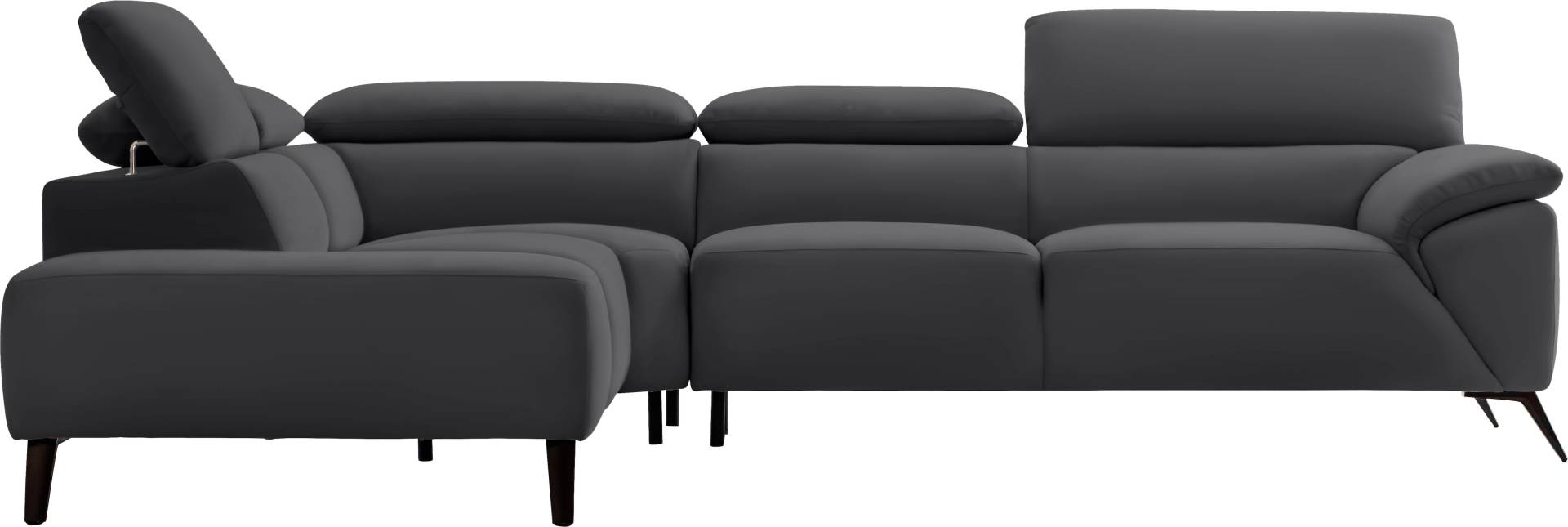 Nicoletti Home Ecksofa, Breite 287 cm, verstellbare Kopfstütze, Ottomane links oder rechts von Nicoletti Home