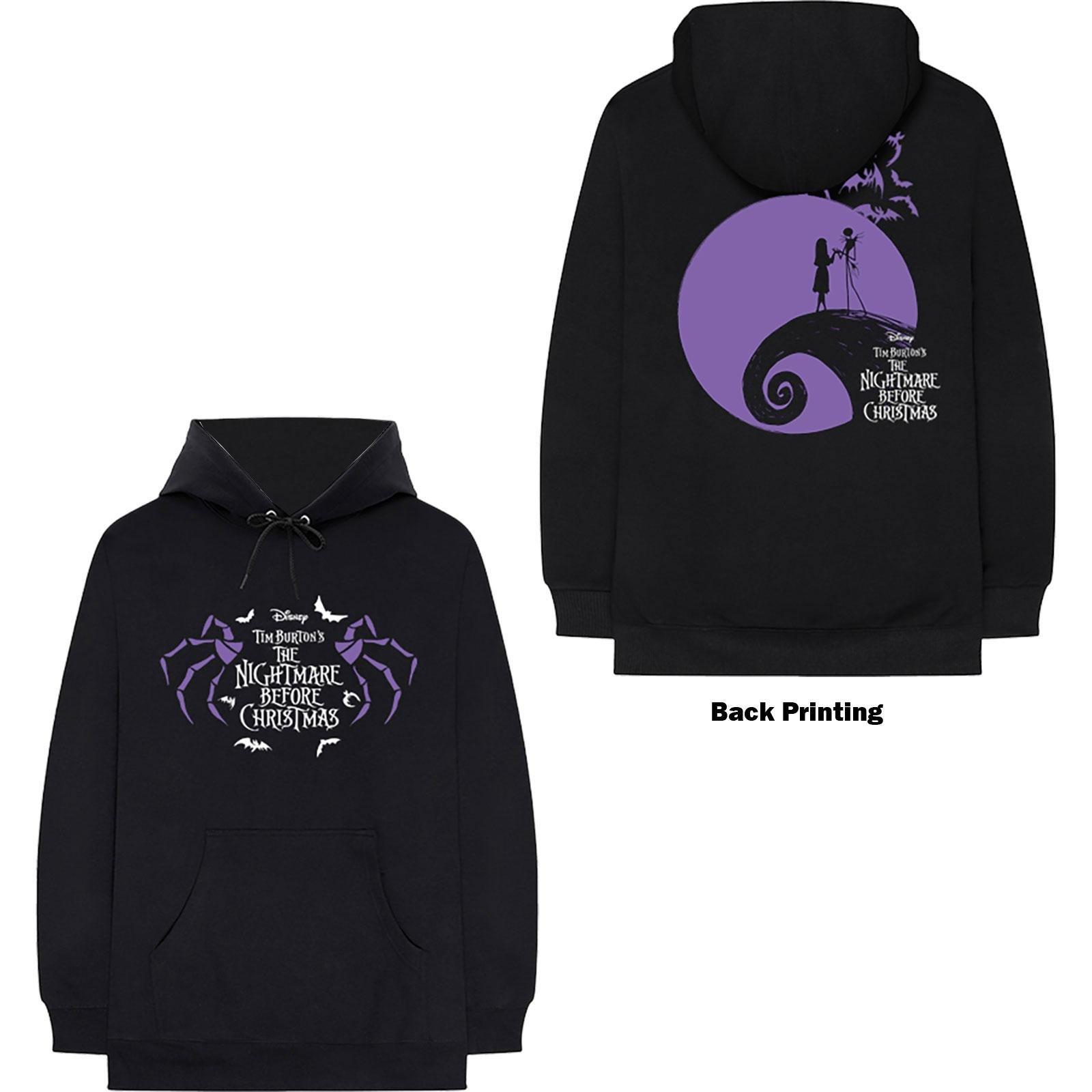 Hoodie Zum Überziehen Damen Schwarz M von Nightmare Before Christmas