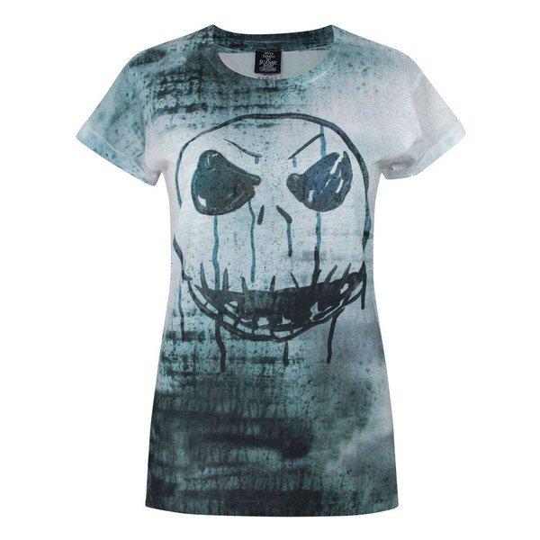 Nightmare Before Christmas - Jack Gesicht Sublimation TShirt, für Damen, Weiss, Größe L von Nightmare Before Christmas