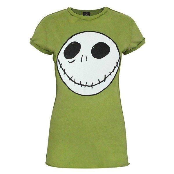 Nightmare Before Christmas - TShirt mit JackMotiv, umgedrehte Nähte, für Damen, Grün, Größe L von Nightmare Before Christmas