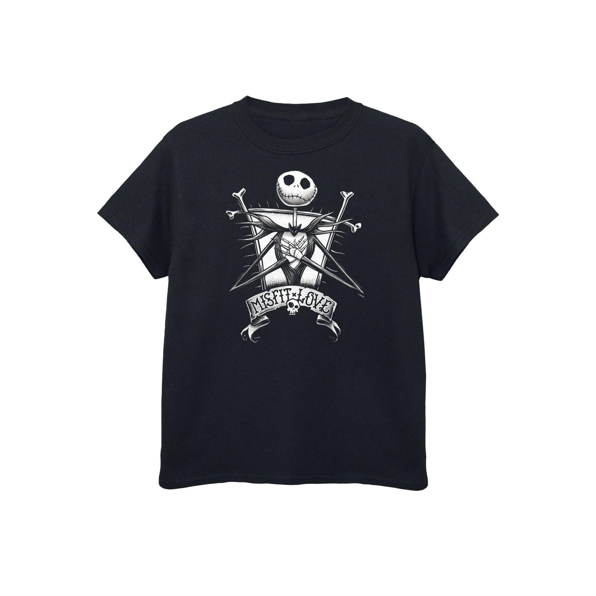 Nightmare Before Christmas - Misfit Love TShirt, 140/146, Schwarz von Nightmare Before Christmas