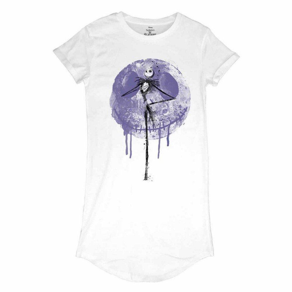 Nightmare Before Christmas - Moon Drip TShirtKleid, für Damen, Weiss, Größe L von Nightmare Before Christmas